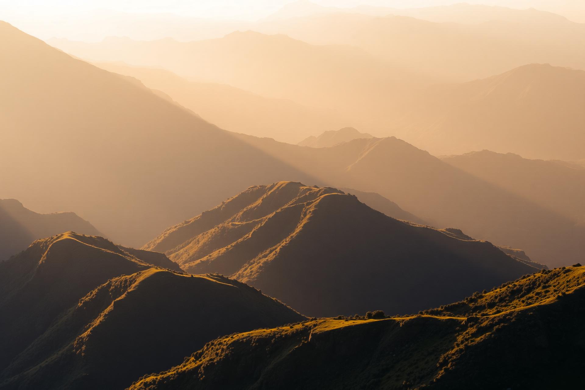 Drakensberg Ukhahlamba mountains at golden hour